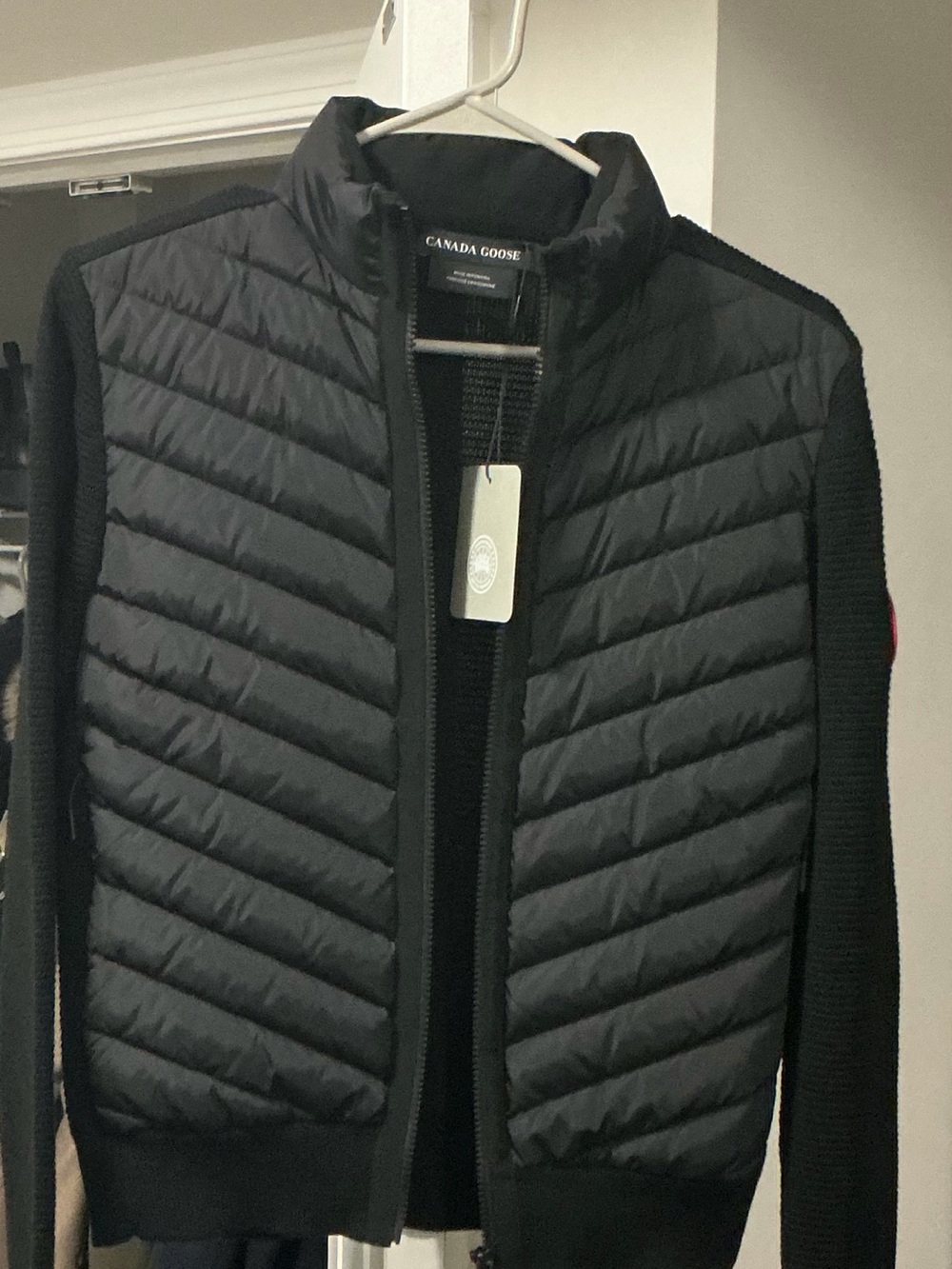 Canada Goose Black Quilted Hybrid Puffer Jacket size small